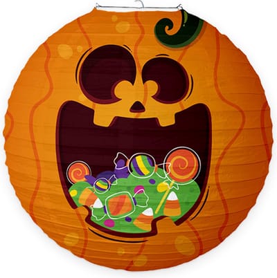 LUQ - Pompoen - Halloween - Lampion - Lichtje - Lampionstokje - Treklampion - Papier - Sint Maarten - Kind - 1 Stuk