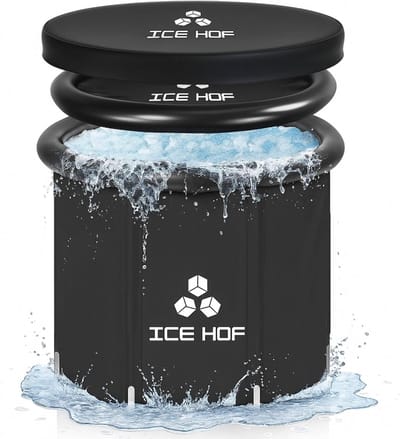 SnelShoppen - Extra Grote Ice Bath Tub 400L Ø80x80 cm - Verbeterde 2026 Versie - Portable Koude Plunge Barrel voor Herstel, Wellness en Cryotherapie -