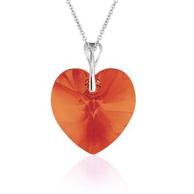 Montebello Ketting Mila HZ107 - Swarovski Hart - 925 Zilver Gerhod. - Ø18mm - 50cm