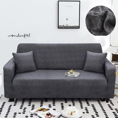 Housse de canapé tout compris pour canapé de différentes formes housse de canapé extensible housses de causeuse élastique housse de canapé de Style L Small(90-140cm) 1pc black