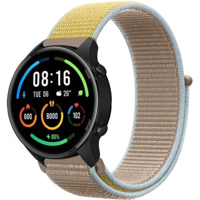 Strap-it Smartwatch bandje nylon - geschikt voor Xiaomi Watch S1 (Active/Pro) / Watch 2 Pro / Watch S3 / Mi Watch / Amazfit Balance / Bip 5 - camel