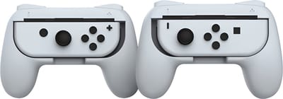 Heuts Goods - Joy Con Controller Grip geschikt voor Nintendo Switch - Joy Con Controller Grip - Nintendo Switch accessoire geschikt voor Nintendo Switch - Set van 2 - Wit/Wit