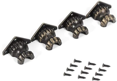 Antieke Messing Hoekbeschermers voor Houten Meubels, Kasten en Sieraden Dozen - Set van 4 Stuks