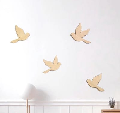 Houten vogel muurdecoratie, zwerm vogels, decoratie kinderkamer, kinderkamer decoratie, bos dier bos muur kunst, babycadeau, kinderkammer decoratie