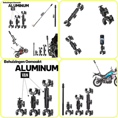 Motor Mount 4 Insta360 Drie bevestiging - Onzichtbare Selfie Stick 1.2Meter - Aluminium - Klem Mount - Motor bundle Voor Insta360 One X5 - Insta360 one X5-Motorcycle set for Insta360-3 mount-Pro Motor kit - FPV- Insta360 One X5 X4 X3 X2 - Motorfiets