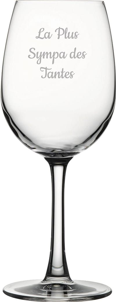 Witte wijnglas gegraveerd - 36cl - La Plus Sympa des Tantes