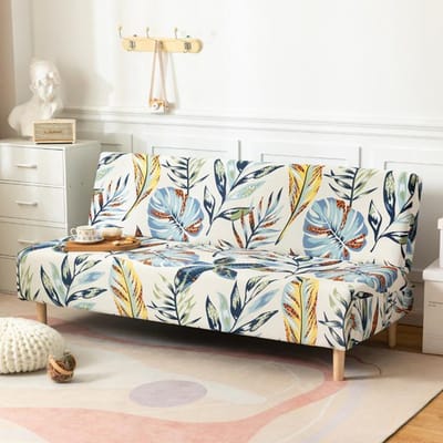 Spandex Elastische Sofa Bed Hoezen Armless Sofa Hoes Voor Woonkamer Stretch Opvouwbare Bank Bed Hoezen Meubelbeschermer 180-200cm L