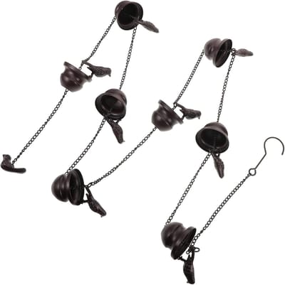 Decoratieve Regenketting - Waterafvoer Ketting - Dakgoot Versieren - Inclusief Klokje - 240 cm Lengte - Donkerbruin