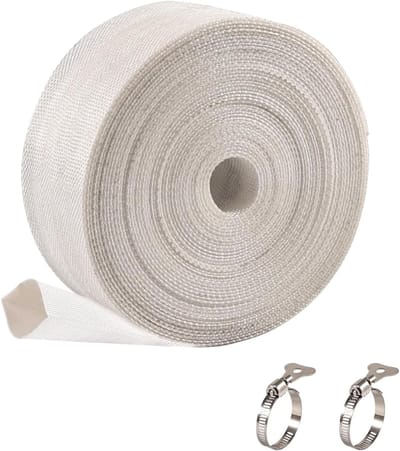 Dailygoods - 10 m industriële slang, Ø 32 mm weefselslangset met slangklem, brandweerslang 1-1/4 inch, platte slang, tuinslang, bouwslang voor dompelpompen, vuilwaterpompen