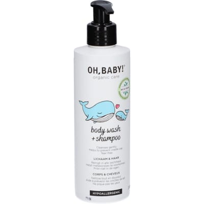 Oh, Baby! Body Wash & Shampoo 250ml | Natuurlijk, Biologisch & Vegan | Prikt niet in de ogen | 2in1 lichaam & haar