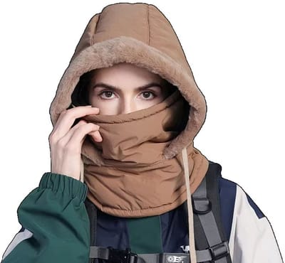 Waterdichte Unisex Wintermuts met Masker & Gehoorbescherming – Warme Nekwarmer voor Outdoor Sporten, Fietsen & Winteractiviteiten – Thermische Wintermuts- KHAKI
