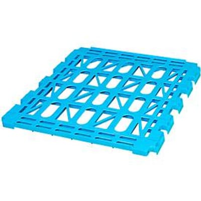 Etageplateaus, kunststof, voor 3-zijdige rolcontainer, lichtblauw