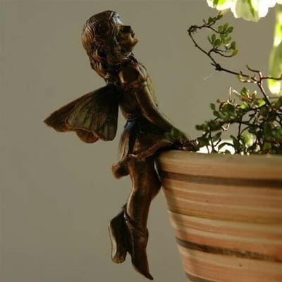 Nieuw Engel Meisje Hangende Kop Hars Decoratie Fee Combinatie Bloemenmand Rand Decoratie Tuinontwerp Fee Pot Knuffelaars S