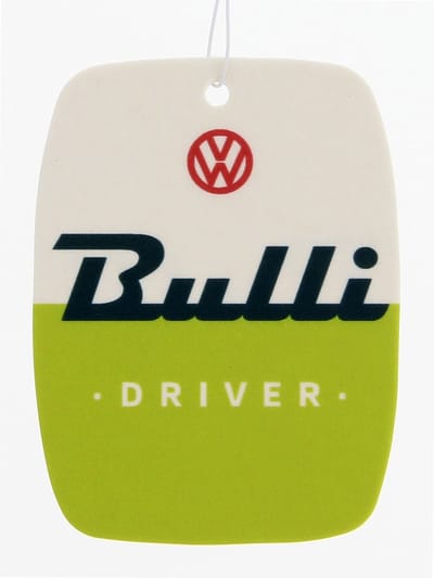 VW Bus luchtverfrisser “Bulli Driver” opschrift Volkswagen gelicentieerd voor auto/motor en thuis (Groene appel)