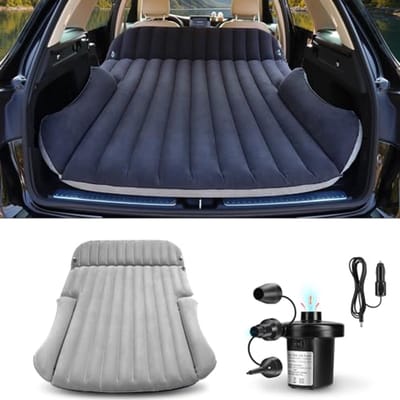 Dubbelzijdig opblaasbaar autoluchtbed met geïntegreerd kussen en pomp - Perfect voor roadtrips en camping