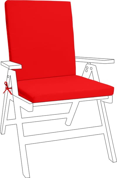 Stoel Zitkussen voor Tuin - Hoge Rug Tuinkussen - Zitkussen Ergonomisch - Tuinstoelkussens met Lint - Buiten Tuin Stoelkussen - Zitkussens 44cm x 100cm