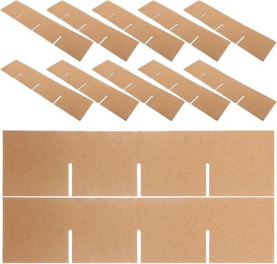 Kartonnen Doosverdelers - Verstelbare Tussenschotten - Veilige Verzending - Inklapbaar Lichtgewicht - 335 x 8 cm - Khaki