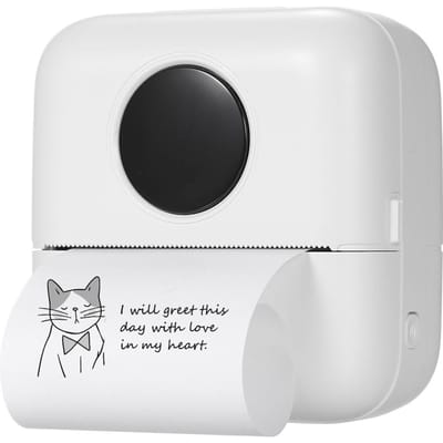 Draagbare mini-pocketprinter Draadloze BT thermische printer Fotonotities Fouten Memo thermische printer wit