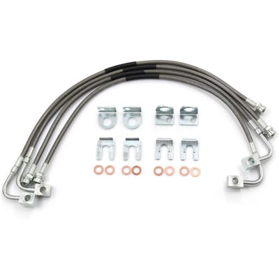 Remplacement des conduites de frein en acier inoxydable pour Jeep Wrangler JK 2007-2018 - 89716 argenté