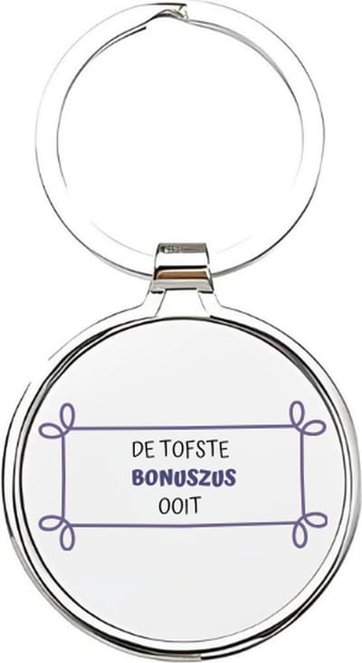 Akyol - ik heb de tofste bonuszus ooit Sleutelhanger - Bonuszus - de leukste bonuszus - bonuszus sleutelhanger - zussen sleutelhanger - sleutelhanger bonuszus - familie sleutelhanger - verjaardagscadeautje - zus cadeau - sister - zusje - 4 x 7,5 CM