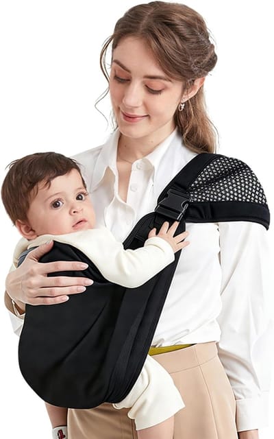 Babydraagdoek - Ergonomische drager - Reizen en uitstapjes - Verstelbare dubbele gespen - 0-36 maanden - Zwart