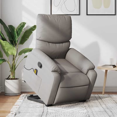 vidaXL - Sta-op-massagestoel - verstelbaar - stof - taupe