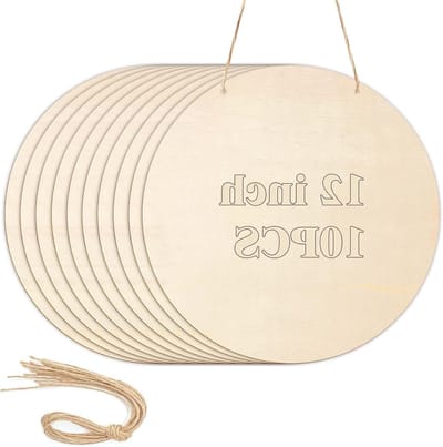 Houten Cirkels - Blanco Borden - Hobby Projecten - Met Gaten - 10 Stuks - Natuurlijk Hout