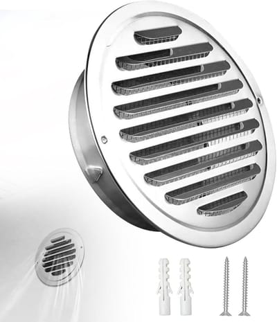 Ventilatierooster RVS - Afdekrrooster Buiten - Luchtcirculatie Verbeteren - Insectenbescherming - 100 mm - Zilver