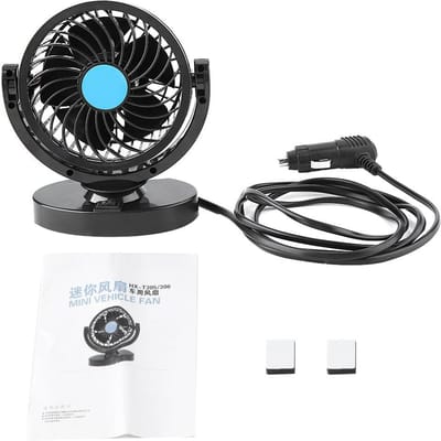 12V Draagbare Auto Koel Luchtventilator Stille Koeler black