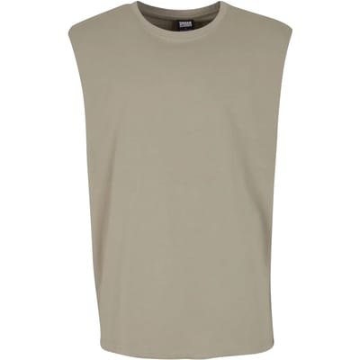Urban Classics - Open Edge Mouwloos shirt - 3XL - Olijfgroen