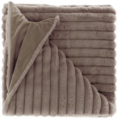 Unique Living Fleece Plaid Peppe Taupe 150x200