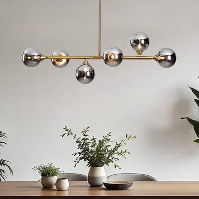 LumenXL Hanglamp Aster - goud - rookglas - spiegeleffect