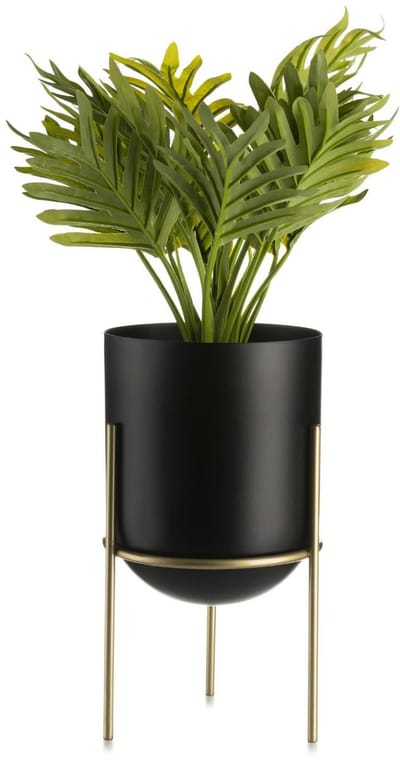 LoftPlant Elegance - Plantenstandaard - Modern loftdesign - Staalconstructie - Goudkleurig met zwarte inzet - 20 cm