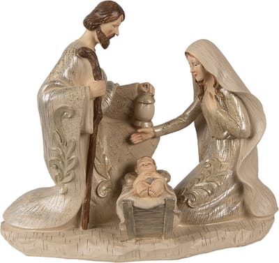 Clayre & Eef Beeld Kerstgroep 23 cm Beige Polyresin