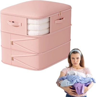 Compressie Organizer - Opbergtas Kleding - Ruimte Besparen - Dubbele Laag Compressie - 54x42x60cm - roze