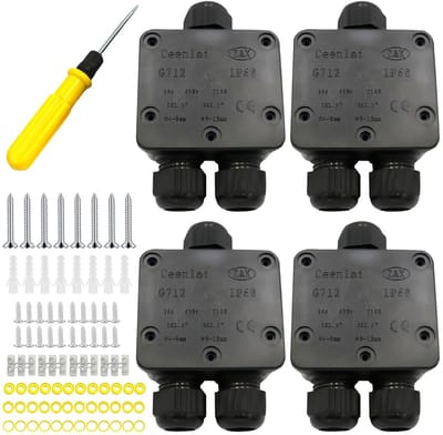 Junction Box 3 Weg - IP68 Waterdicht - Set van 4 - Perfect voor Buitengebruik - ShopVlot