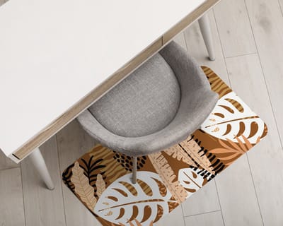 Coloray Vloerbeschermer - Monstera Jungle Afrika Vloerbeschermer Tapijt - 140x100 cm - Beige Bureau Stoel Mat - Vloerbeschermer PVC - Mótif Bureaustoelmat - Rechthoekige Mat - Natuur Thema