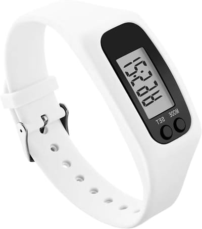Stappenteller Horloge - Fitness Monitor - Dagelijkse Activiteiten Bijhouden - Geen Telefoon Nodig - 25 x 2.7 cm - Wit