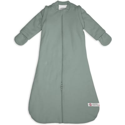 Lodger Hopper - Newborn slaapzak met afritsbare mouwen - 62cm - 3.3 TOG - Autostoel - Groen - Slaapzak Baby Winter