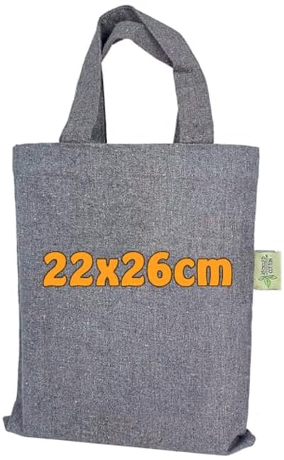 Kleine apothekerstas - Beschilderbare jute en katoenen tas voor knutselen - 22 x 26 cm