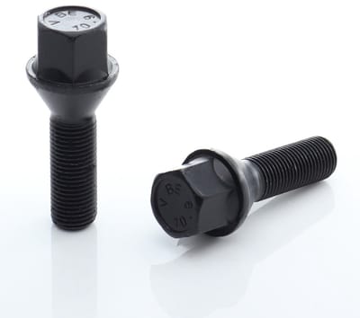 Set van 10 conische HEX17 wielbouten M12x1,25 x32mm - Zwart