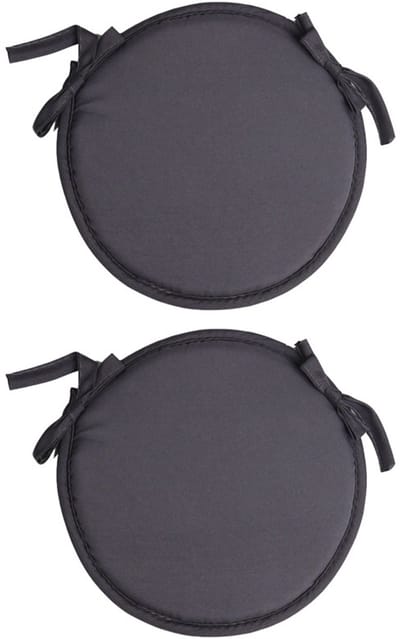 2-stuks Rond verdikt zitkussen - Rond bureaukussen - Stoelkussen met bandjes - Eetkamerstoelkussen - Picknickmat - Zitkussen - Verdikte spons - 38*38*1,8 cm - Geschikt voor thuis, kantoor, picknicks, enz. - Grijs