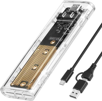 M.2 NVMe en SATA SSD behuizing, externe harde schijf adapter, USB 3.1 M.2 USB-C voor PCIe NVME M-Key & M+B-Key 2230/2242/2260/2280, snelle gegevensoverdracht en opslagoplossing