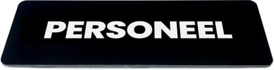 Deurbordje met tekst personeel - Zwart/wit - Formaat 150 x 50 mm x 1,6mm - incl. plakstrip