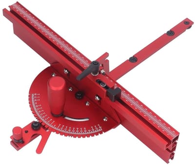 Precisie Afkortzaag Meter Systeem met Afkortmeter Fence en Limietstop, Aluminium Afkortmeter voor Tafelzaag, Accessoires voor Houtsnijmachines en Meubelmakerij