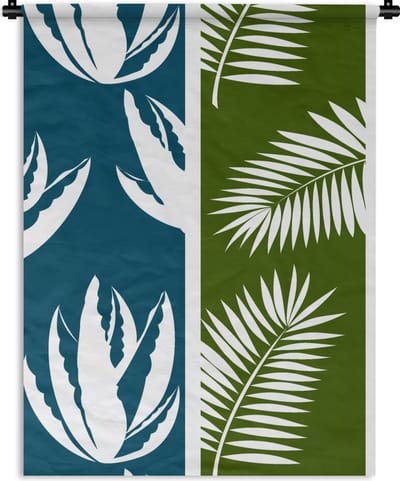 Wandkleed - Wanddoek - Bladeren - Tropisch - Design - Hawaii - 90x120 cm - Wandtapijt