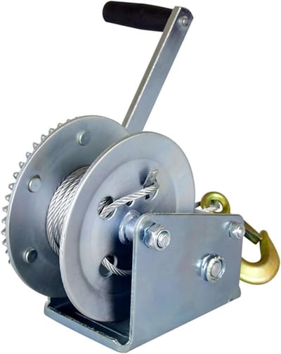 Handlier Slingerlier - Hijsband Lier - Zware Lasten Verplaatsen - Automatisch Zelfvergrendelend - 800 Lbs 8 Meter - Gegalvaniseerd