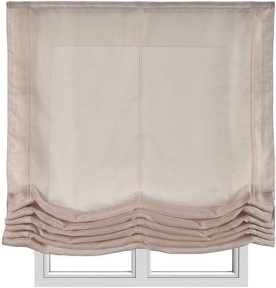 Storesdeco - Vouwgordijn effen zonder stokken, basis doorschijnend, Beige 90x175 cm