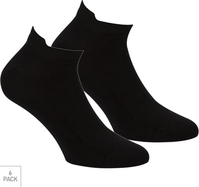 Boru Bamboo - 6-Pack - Sneakersokken met Lipje - Bamboe - Naadloos - Heren / Dames - zwart - 31-35 - 2333
