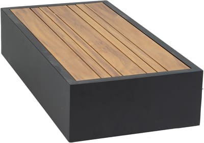 Bijzettafel Fosega 40x77cm | Matt black/Wood | Aluminium